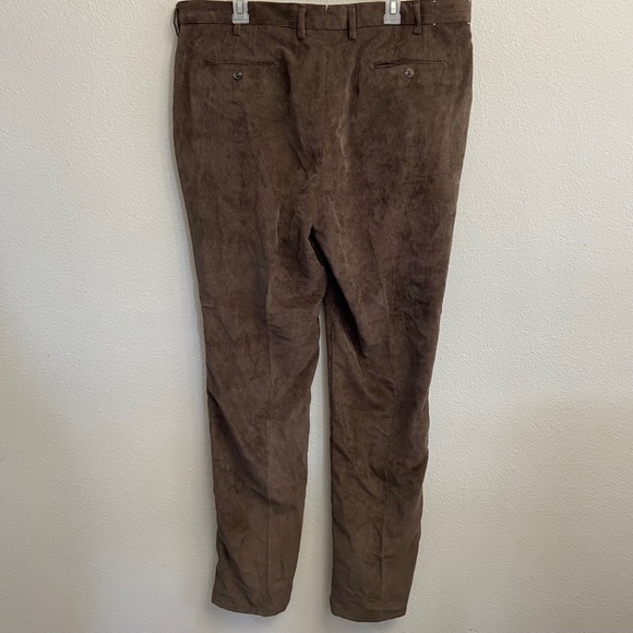 Peter Millar Mens Size 40 x 35 Brown Corduroy Pants Flat Front Straight Leg - Picture 3 of 7